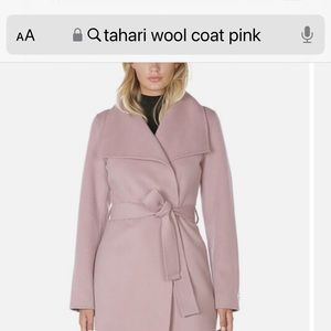 Mauve pink wool coat with belt. Never worn.